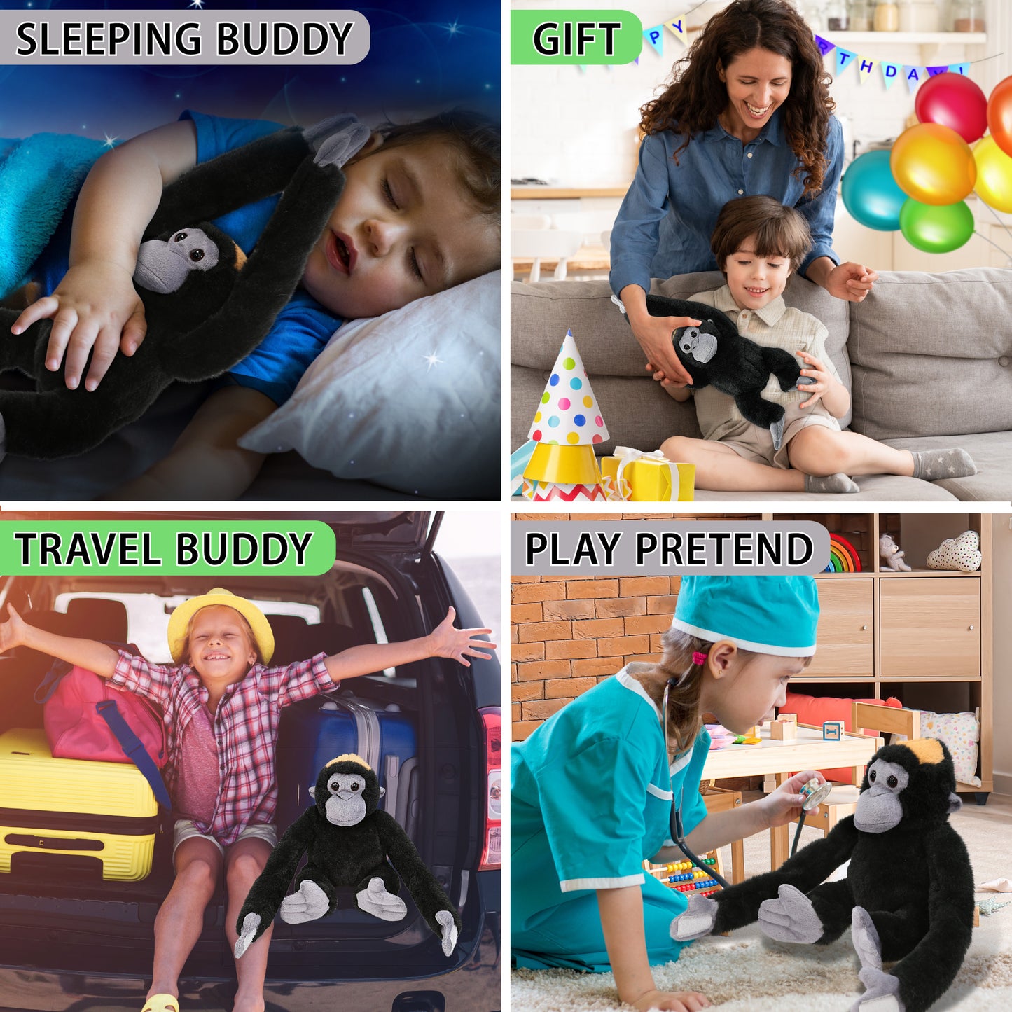 SUPER SOFT PLUSH - LONG ARMS - MONKEY