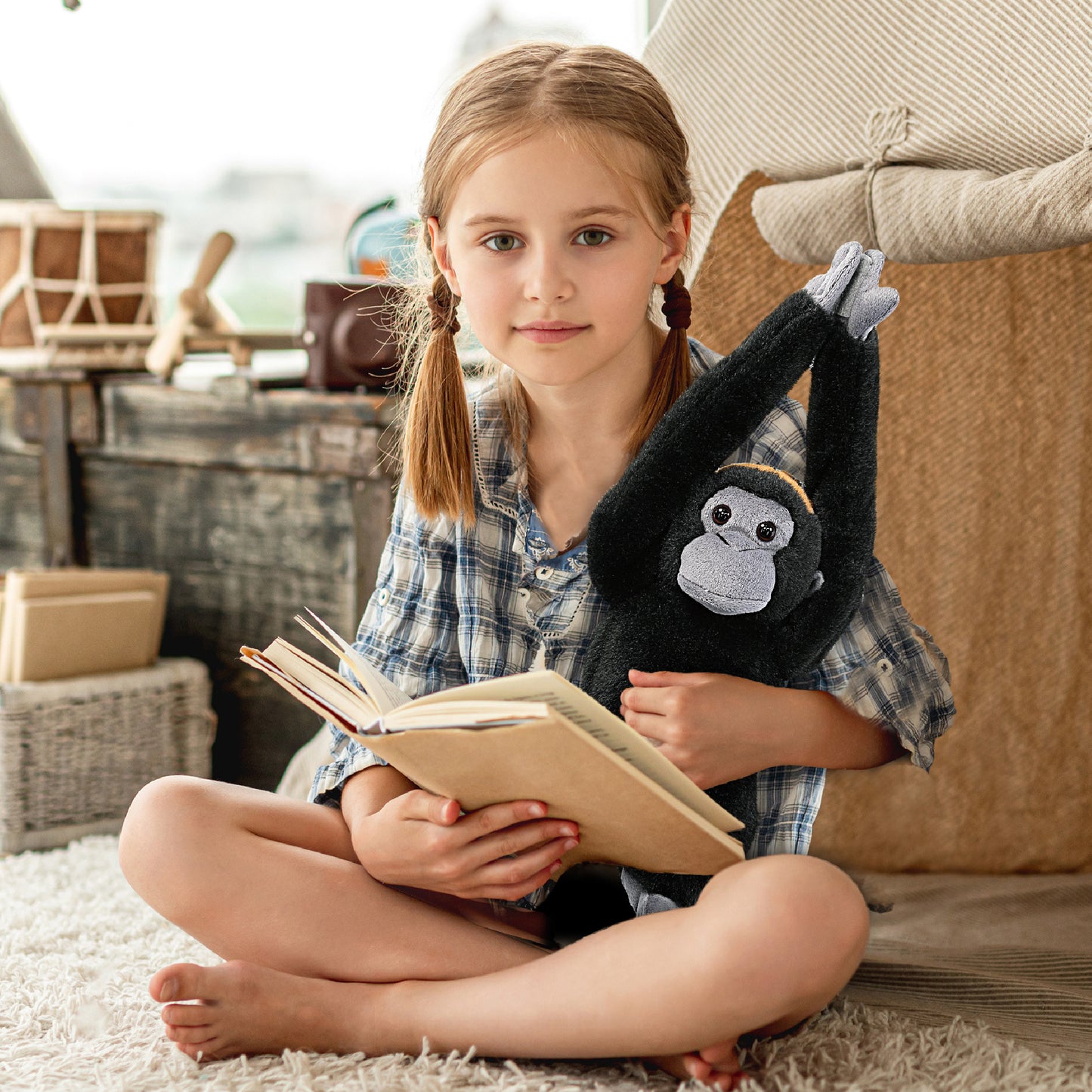 SUPER SOFT PLUSH - LONG ARMS - MONKEY