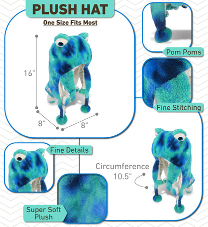 SUPER-SOFT PLUSH HAT - BLUE TIE-DYE OCTOPUS
