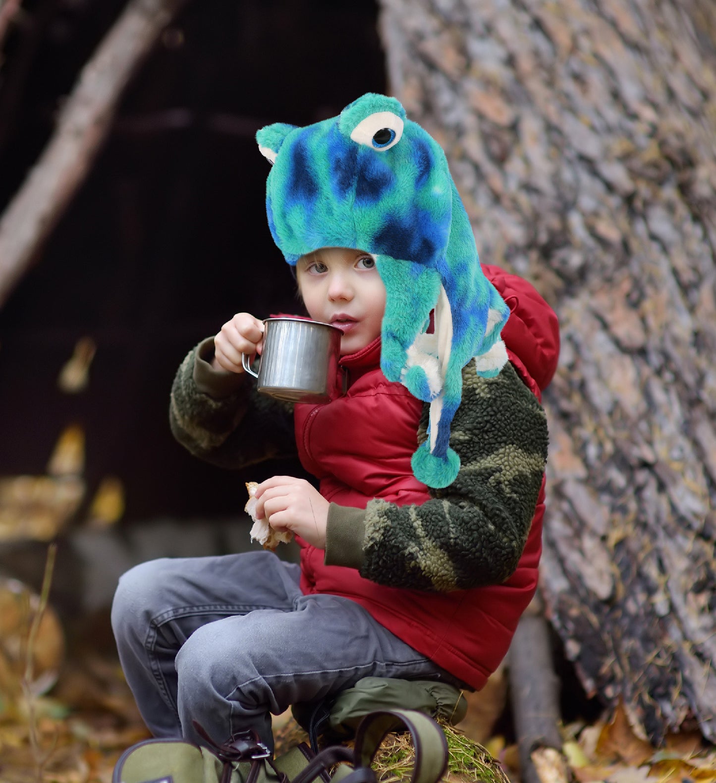 SUPER-SOFT PLUSH HAT - BLUE TIE-DYE OCTOPUS