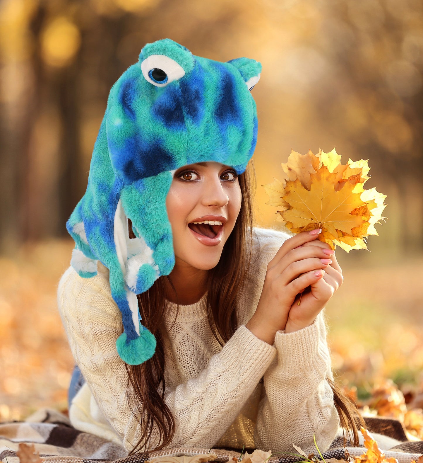 SUPER-SOFT PLUSH HAT - BLUE TIE-DYE OCTOPUS