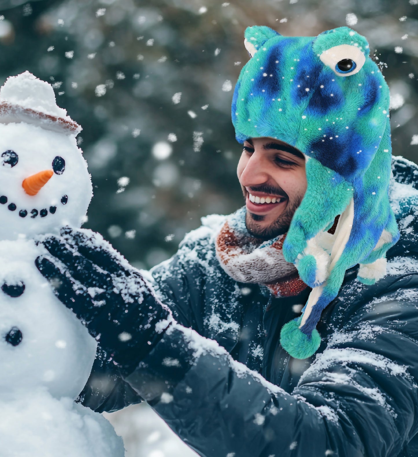 SUPER-SOFT PLUSH HAT - BLUE TIE-DYE OCTOPUS