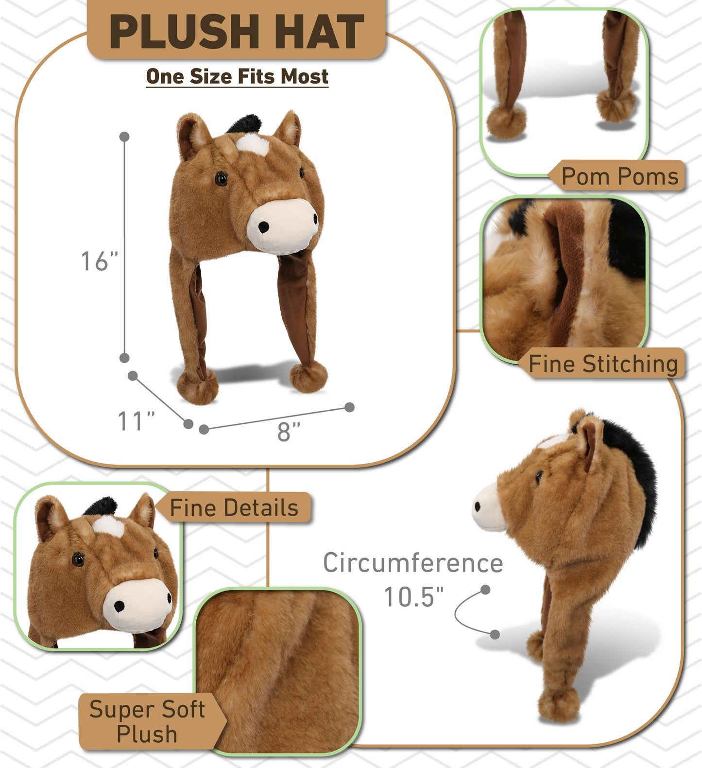 SUPER-SOFT PLUSH HAT - HORSE