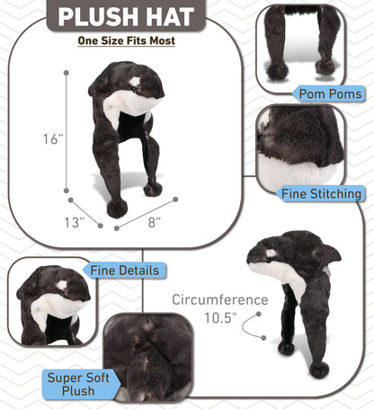 SUPER-SOFT PLUSH HAT - ORCA KILLER WHALE
