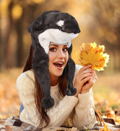SUPER-SOFT PLUSH HAT - ORCA KILLER WHALE