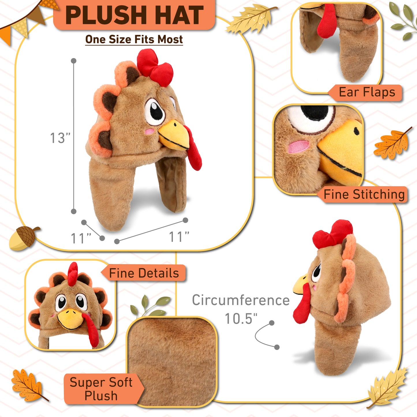 SUPER-SOFT PLUSH HAT - TURKEY