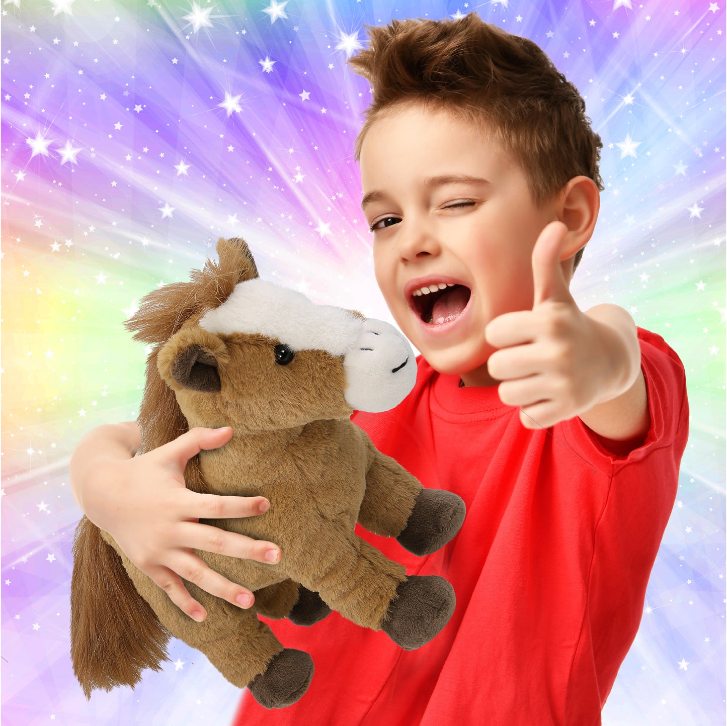 SUPER SOFT PLUSH - STANDING BROWN HORSE