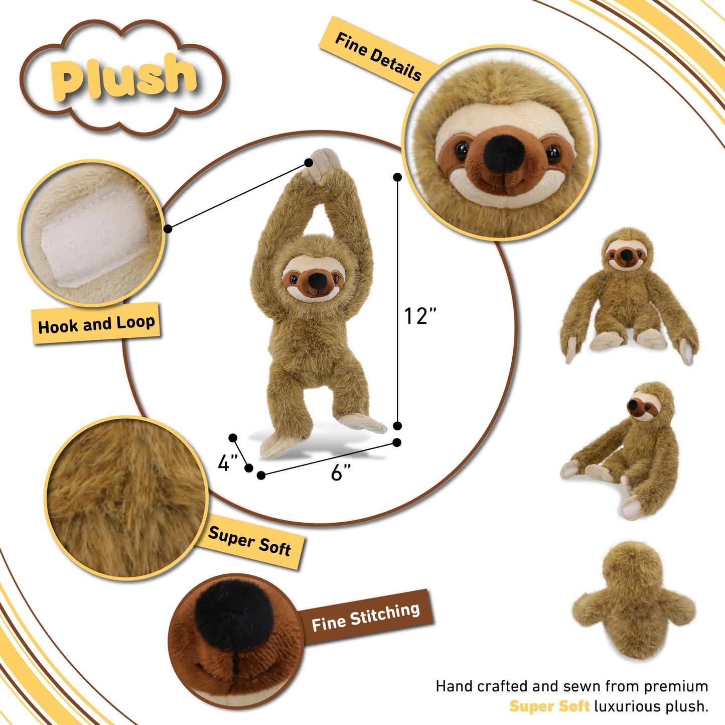 SUPER SOFT PLUSH - LONG ARMS - SLOTH