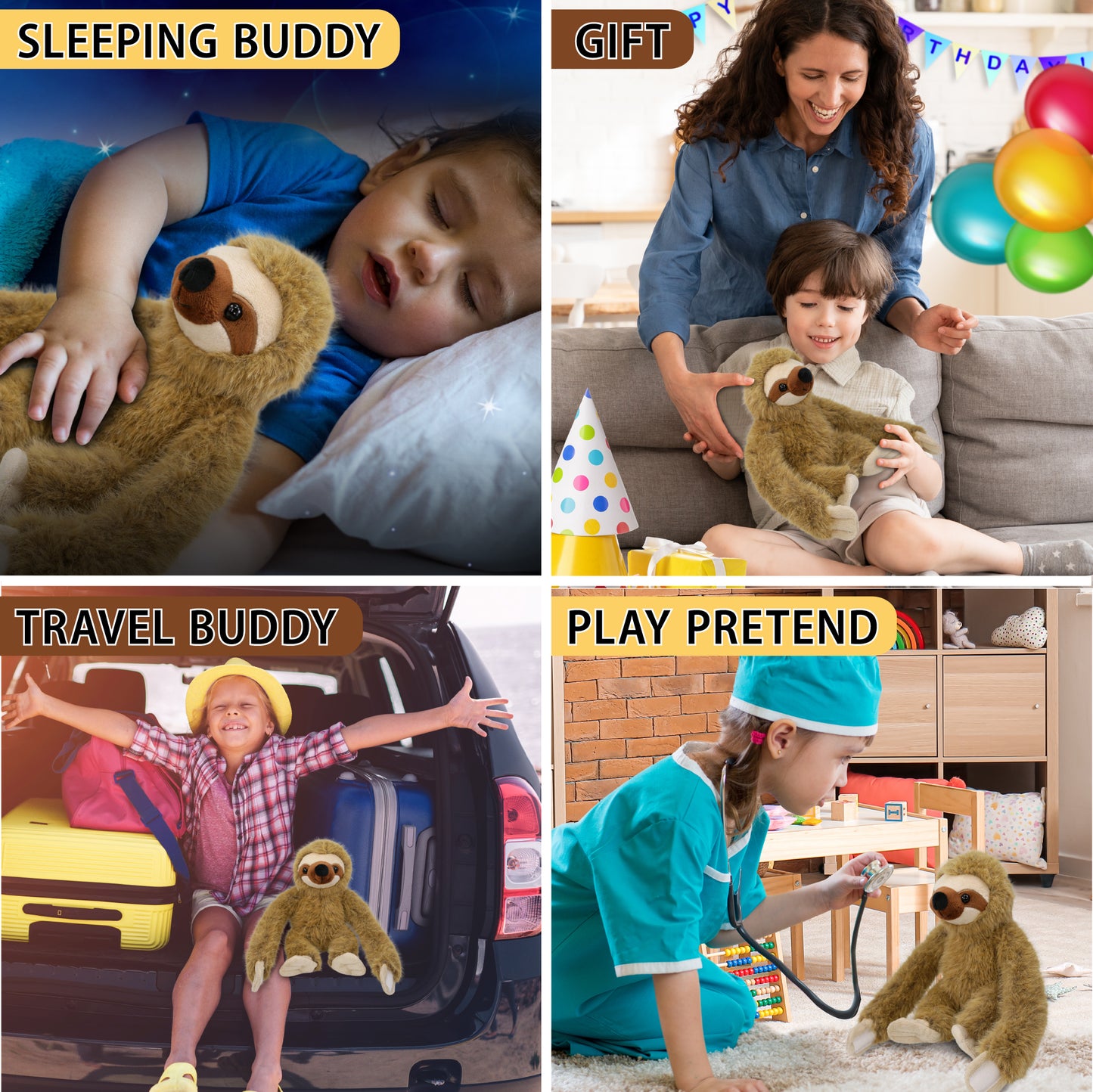 SUPER SOFT PLUSH - LONG ARMS - SLOTH