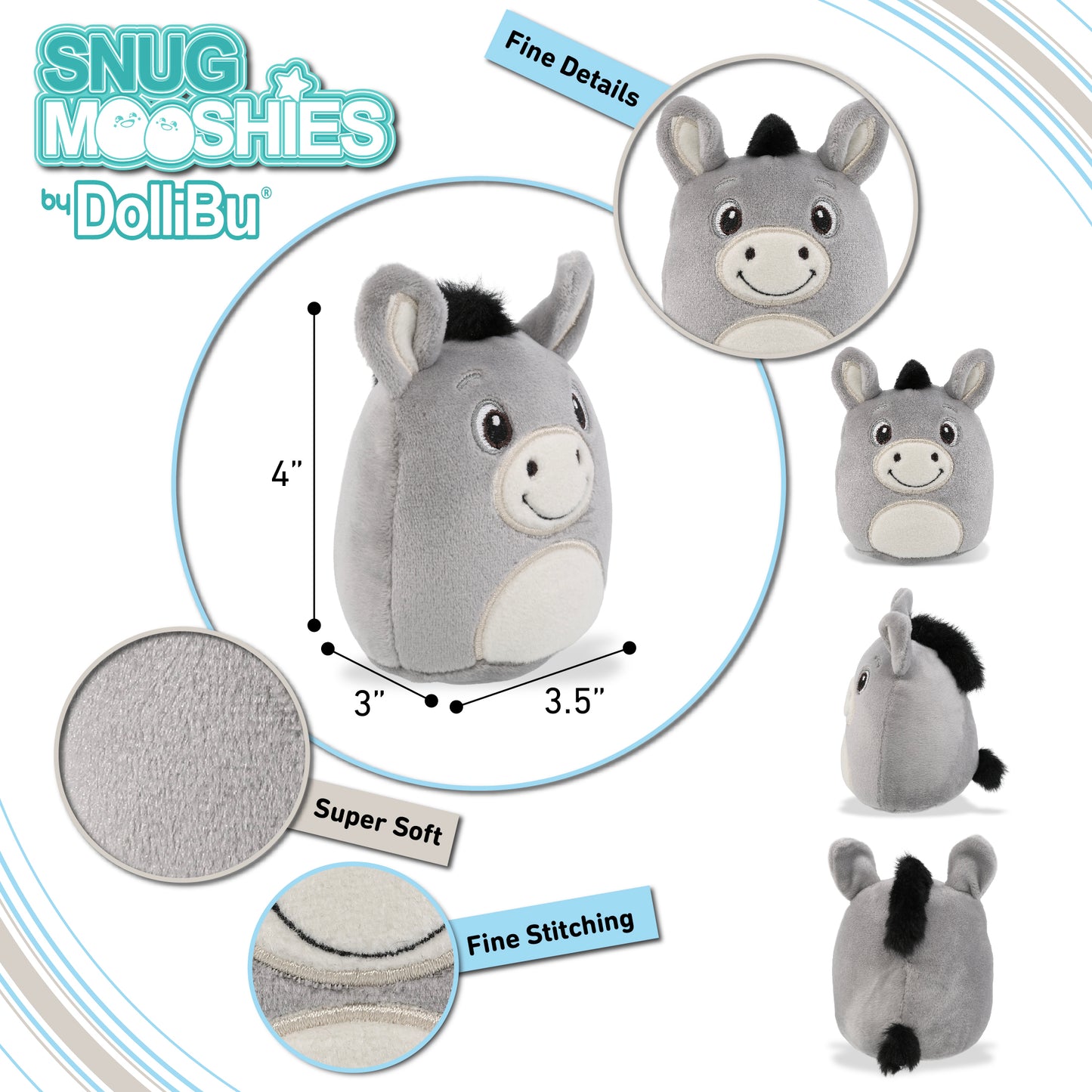 SNUG-MOOSHIES PLUSH - DONKEY 4"