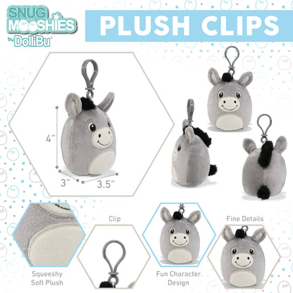 SNUG-MOOSHIES PLUSH CLIPS - DONKEY
