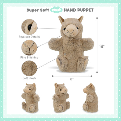 SUPER SOFT PLUSH HAND PUPPET - LLAMA
