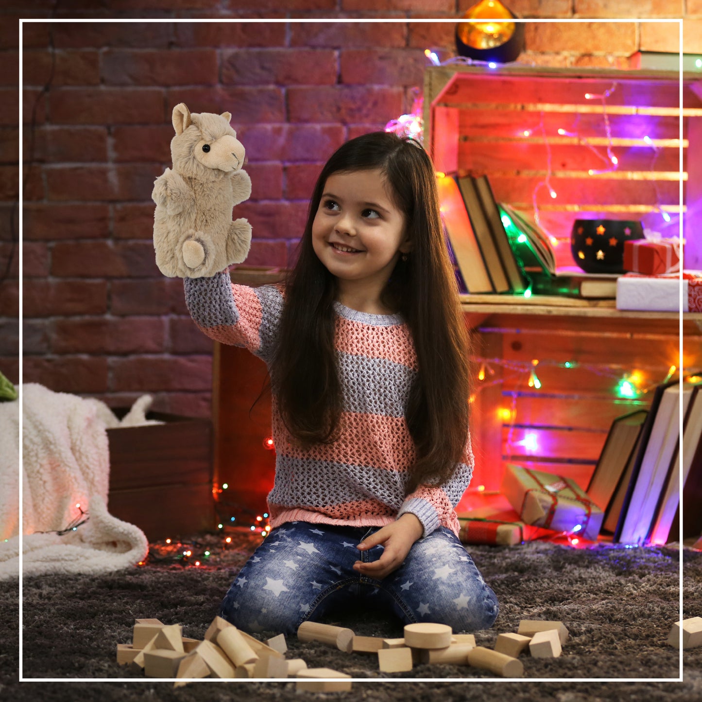 SUPER SOFT PLUSH HAND PUPPET - LLAMA
