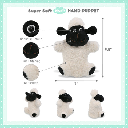 SUPER SOFT PLUSH HAND PUPPET - BLACK NOSE SHEEP