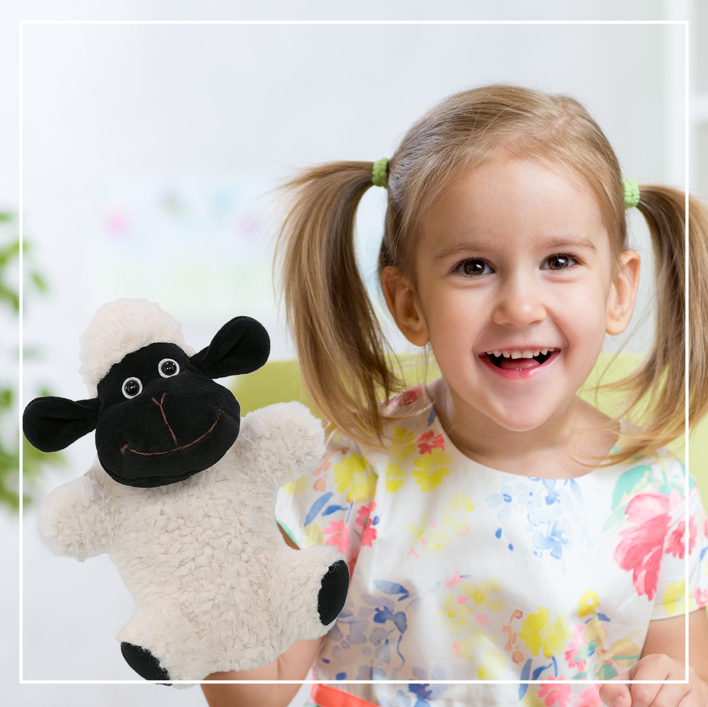 SUPER SOFT PLUSH HAND PUPPET - BLACK NOSE SHEEP
