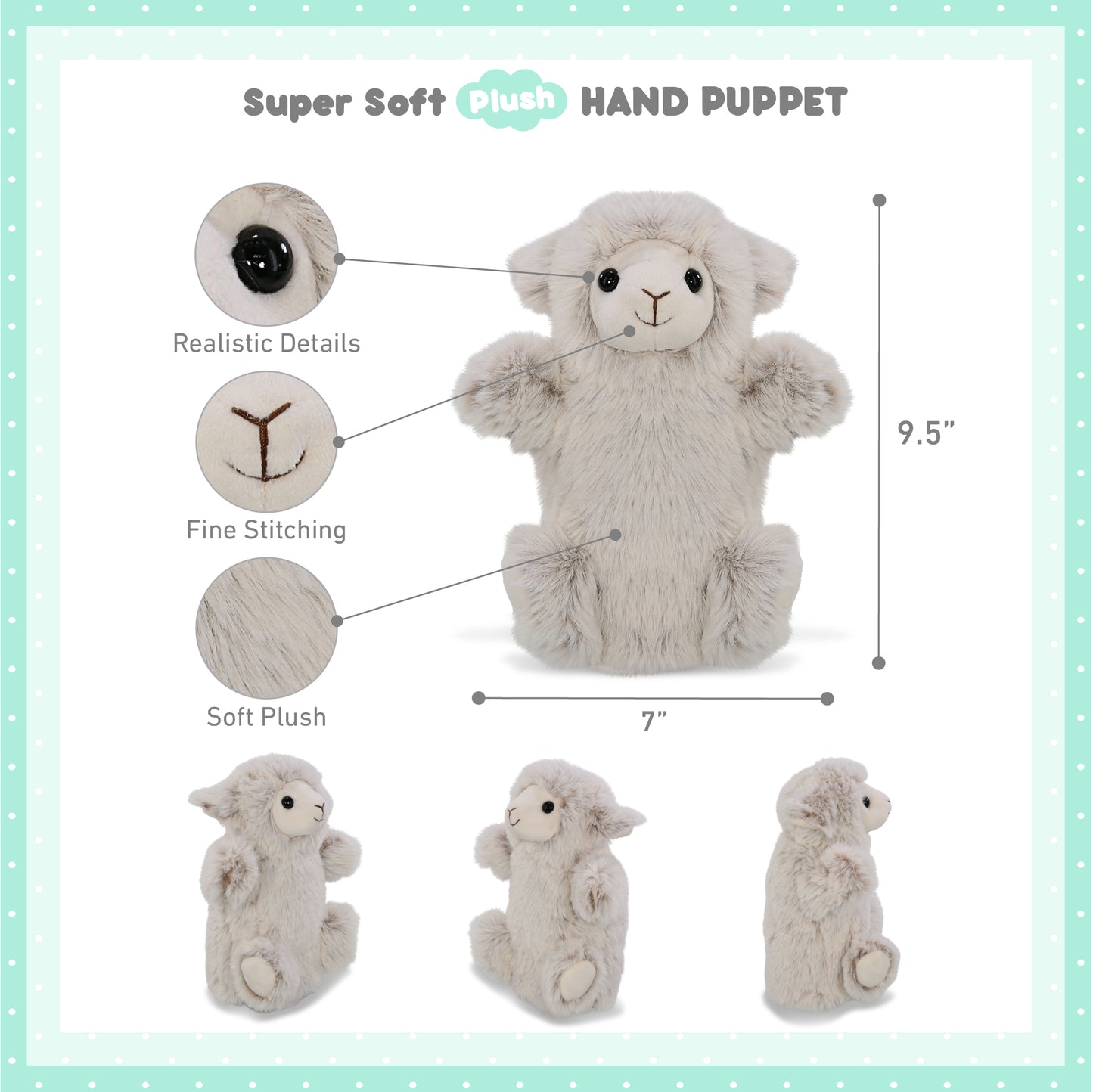 SUPER SOFT PLUSH HAND PUPPET - SHEEP