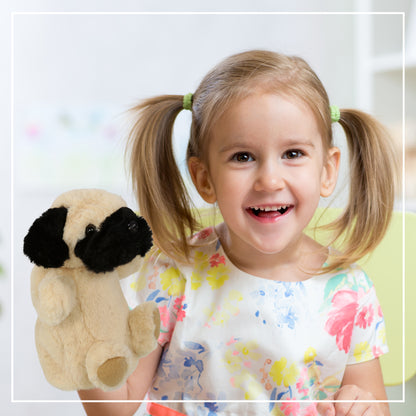 SUPER SOFT PLUSH HAND PUPPET - PUG DOG