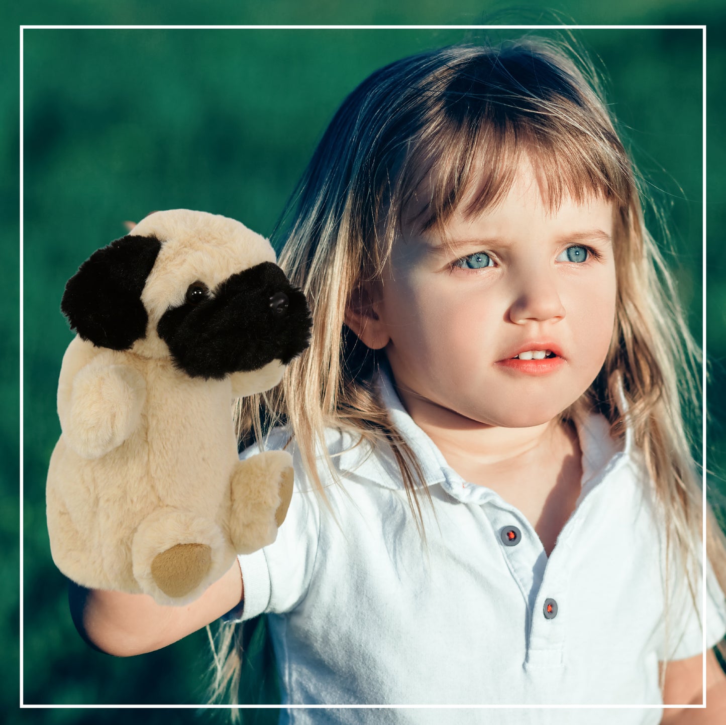 SUPER SOFT PLUSH HAND PUPPET - PUG DOG