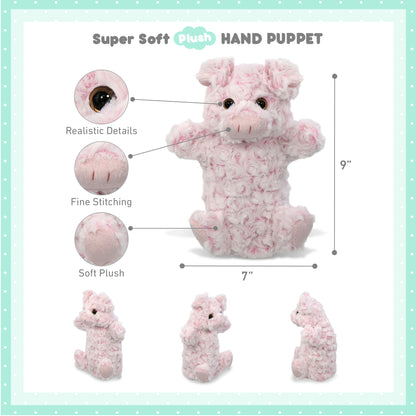 SUPER SOFT PLUSH HAND PUPPET - PIG
