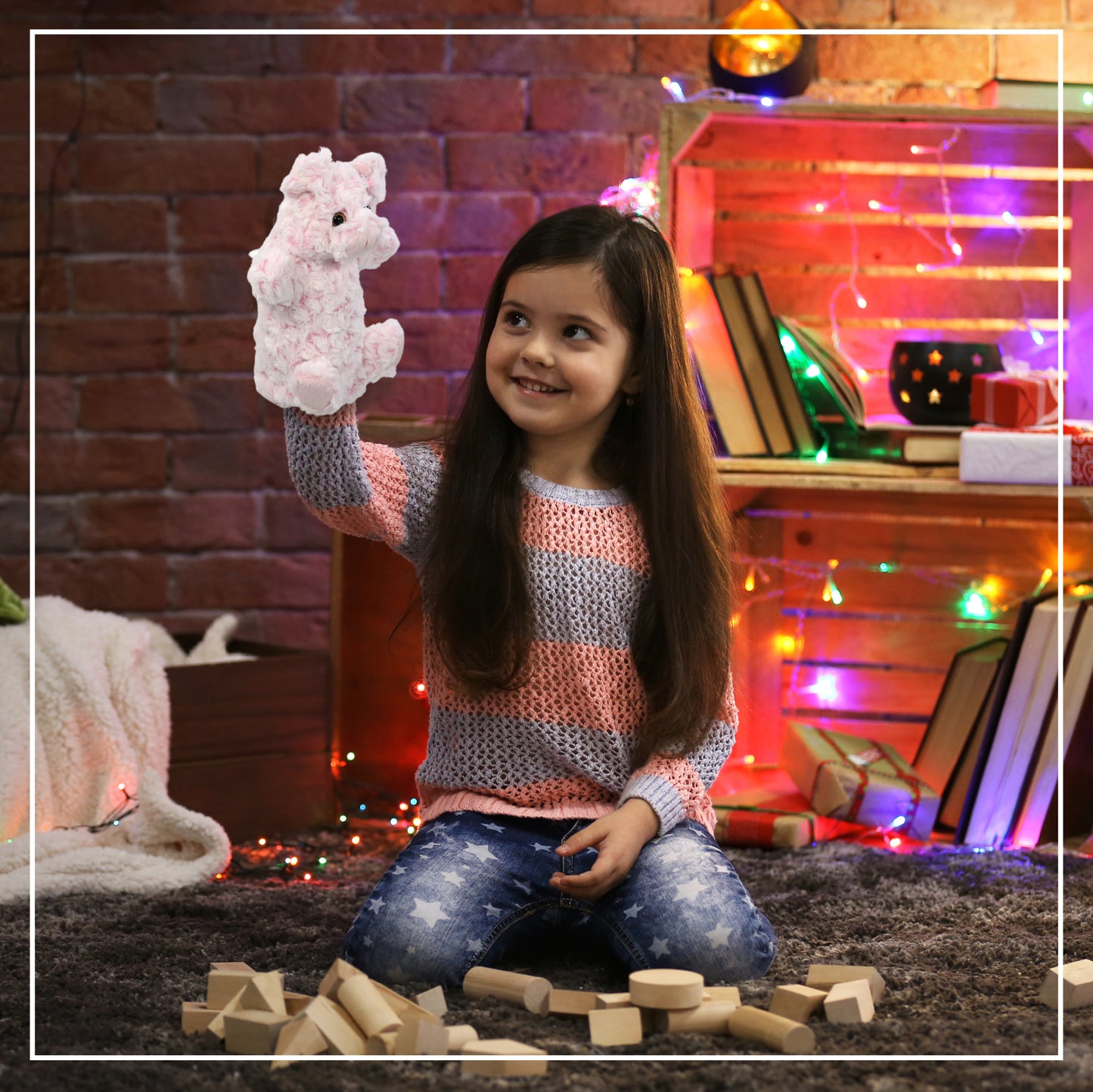 SUPER SOFT PLUSH HAND PUPPET - PIG