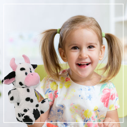 SUPER SOFT PLUSH HAND PUPPET - COW