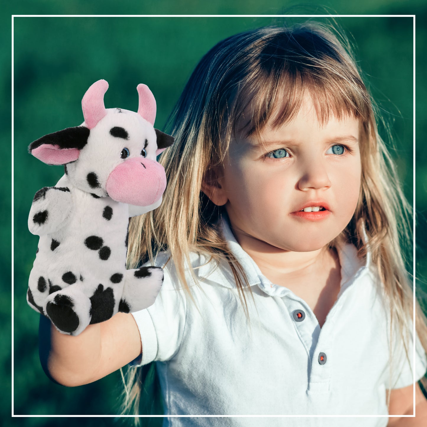 SUPER SOFT PLUSH HAND PUPPET - COW