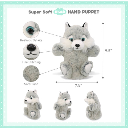 SUPER SOFT PLUSH HAND PUPPET - HUSKY