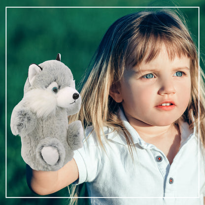 SUPER SOFT PLUSH HAND PUPPET - HUSKY