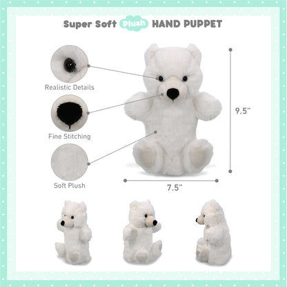 SUPER SOFT PLUSH HAND PUPPET - POLAR BEAR