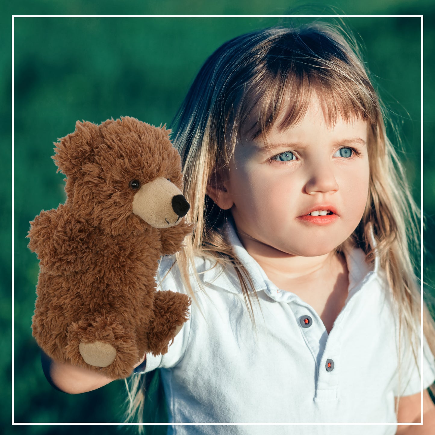 SUPER SOFT PLUSH HAND PUPPET - GRIZZLY BEAR