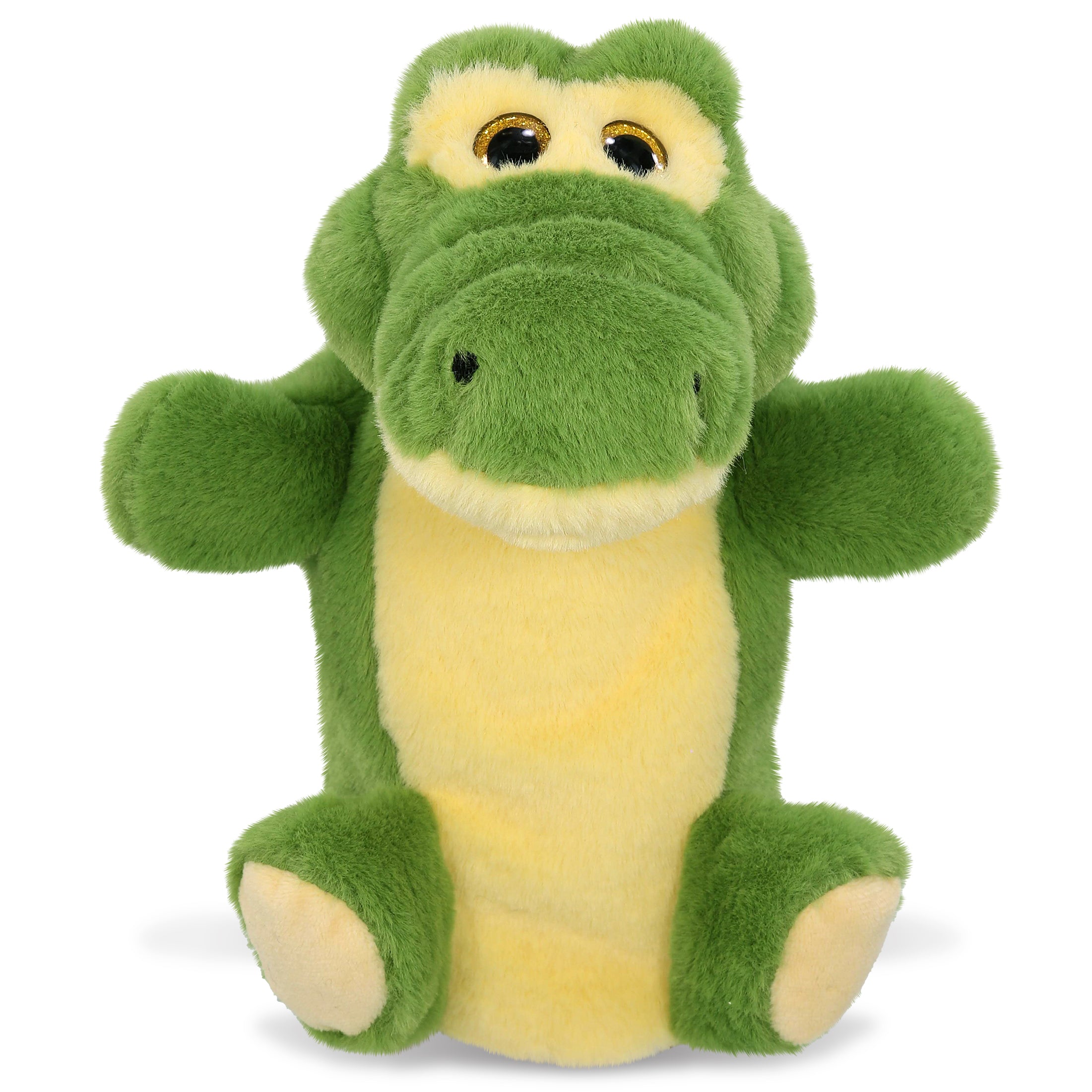 SUPER SOFT PLUSH HAND PUPPET - GREEN ALLIGATOR