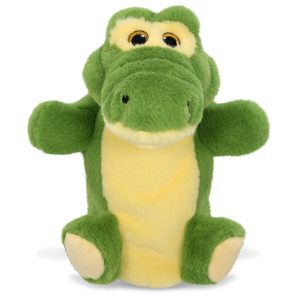SUPER SOFT PLUSH HAND PUPPET - GREEN ALLIGATOR