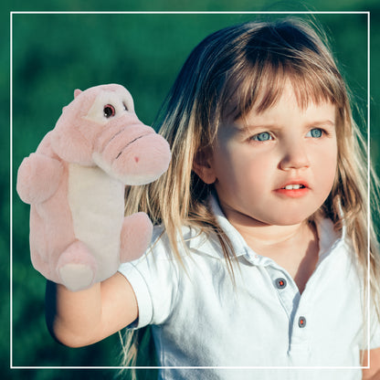 SUPER SOFT PLUSH HAND PUPPET - PINK ALLIGATOR