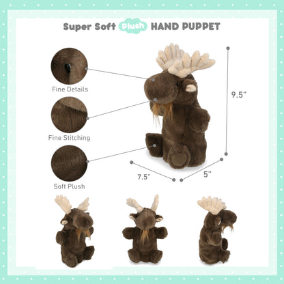 SUPER SOFT PLUSH HAND PUPPET - WILD MOOSE