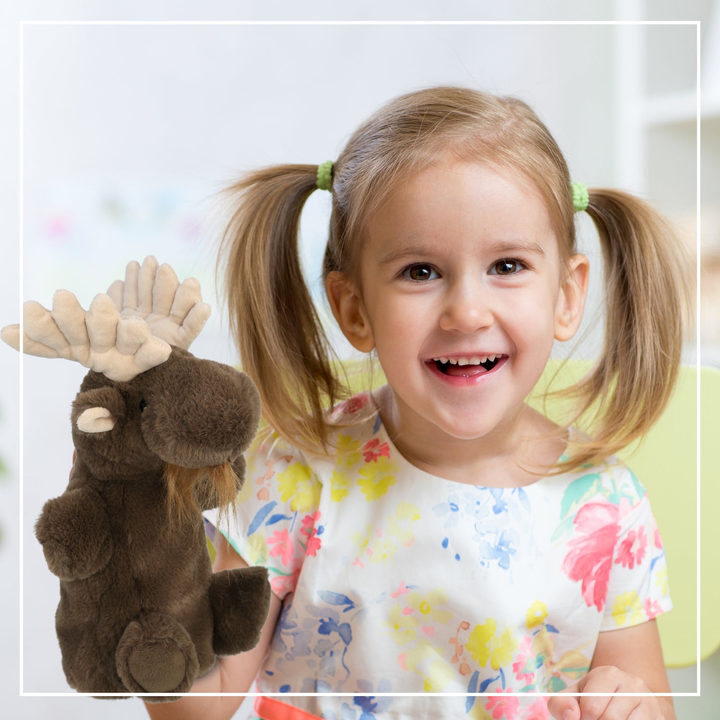SUPER SOFT PLUSH HAND PUPPET - WILD MOOSE