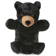 SUPER SOFT PLUSH HAND PUPPET - BLACK BEAR