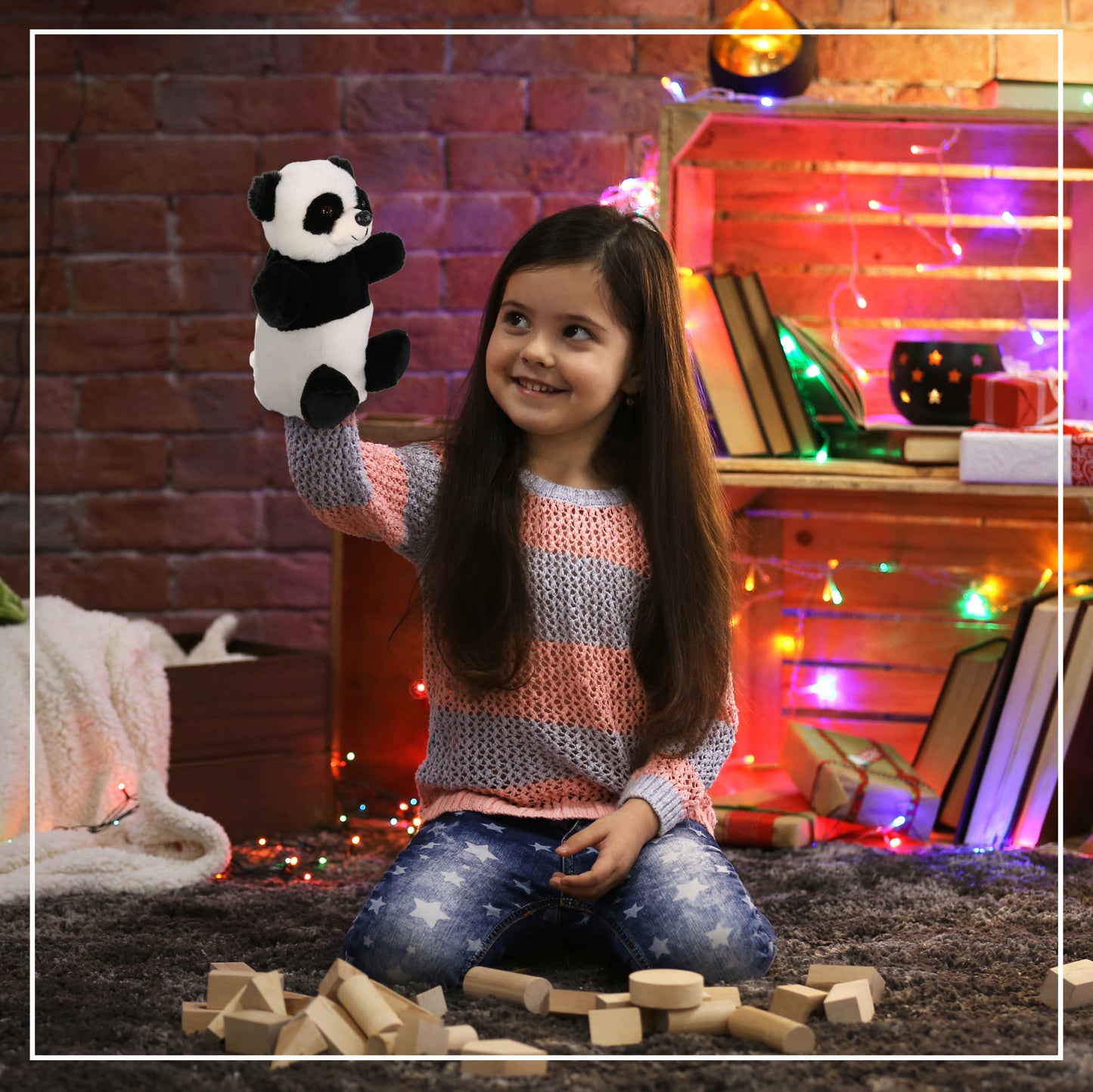 SUPER SOFT PLUSH HAND PUPPET - PANDA