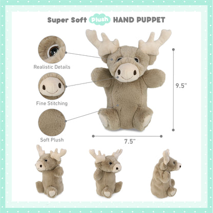 SUPER SOFT PLUSH HAND PUPPET - REINDEER