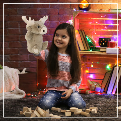 SUPER SOFT PLUSH HAND PUPPET - REINDEER
