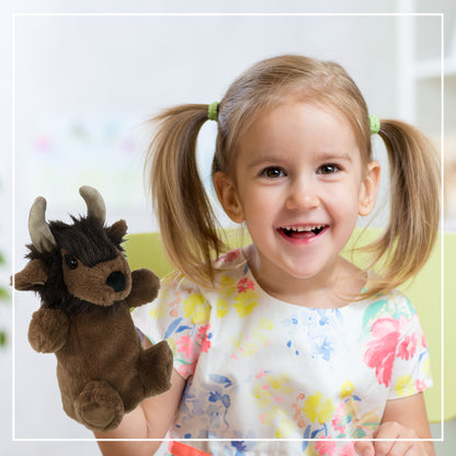SUPER SOFT PLUSH HAND PUPPET - BUFFALO