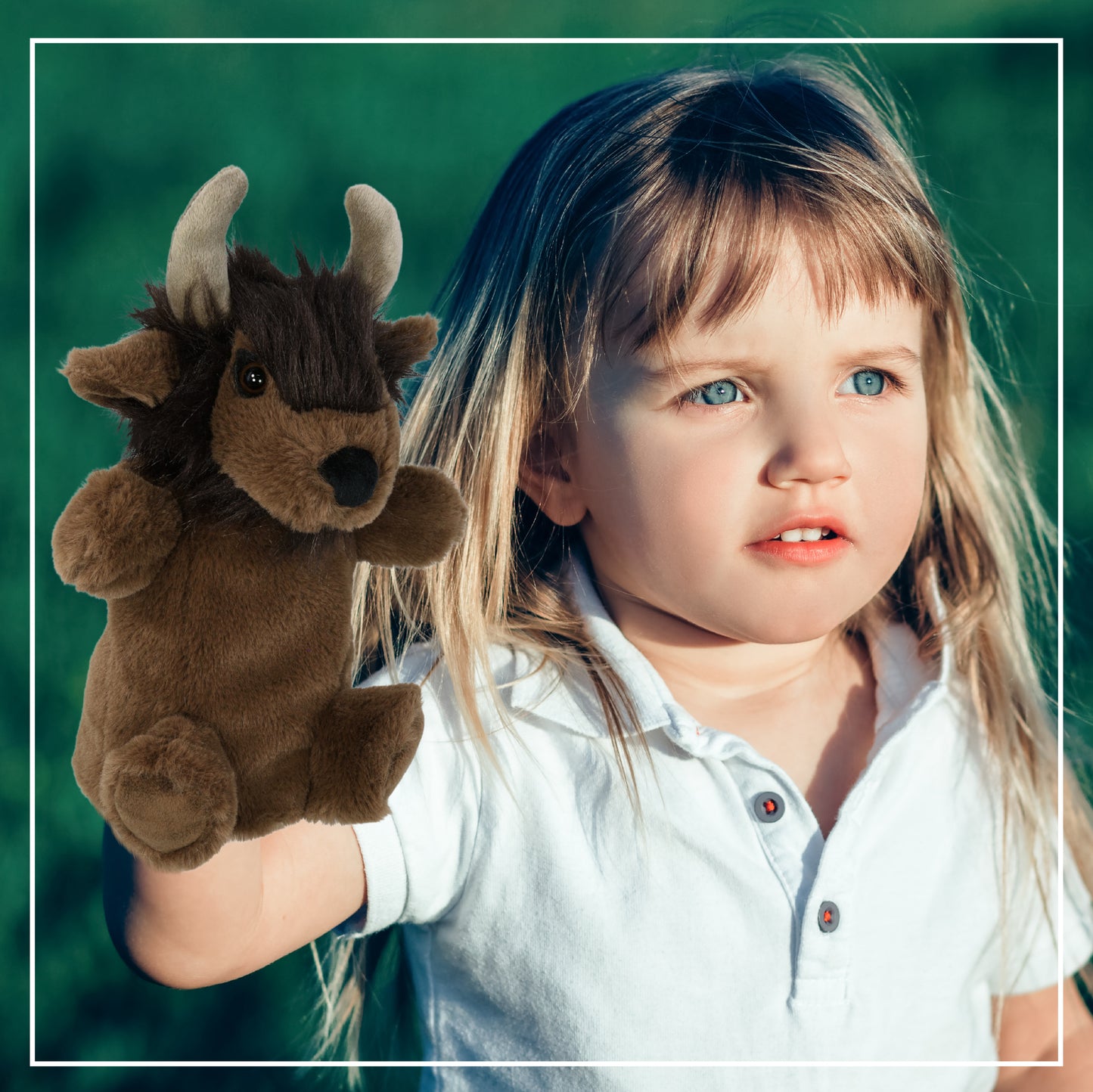 SUPER SOFT PLUSH HAND PUPPET - BUFFALO