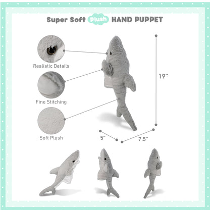 SUPER SOFT PLUSH HAND PUPPET - SHARK