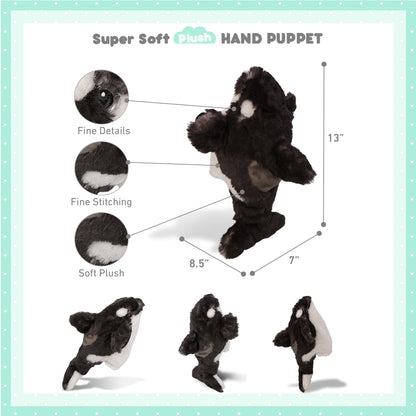 SUPER SOFT PLUSH HAND PUPPET - KILLER WHALE