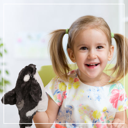 SUPER SOFT PLUSH HAND PUPPET - KILLER WHALE