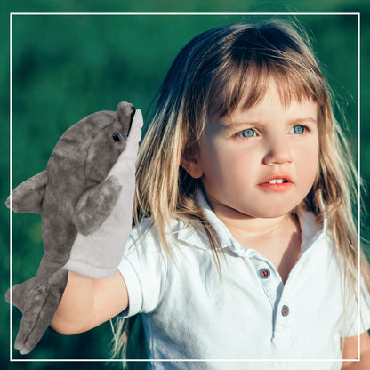 SUPER SOFT PLUSH HAND PUPPET - WILD DOLPHIN