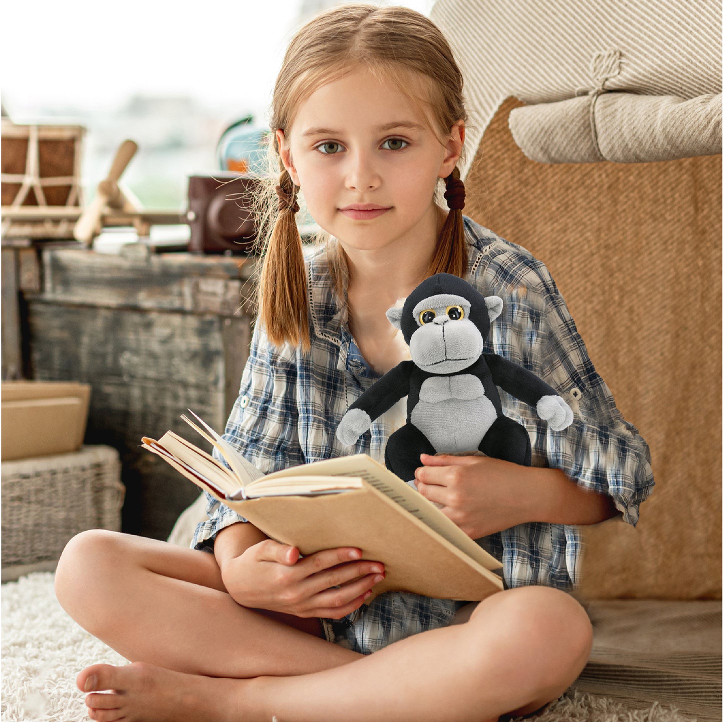 BIG EYE 6" PLUSH - GORILLA