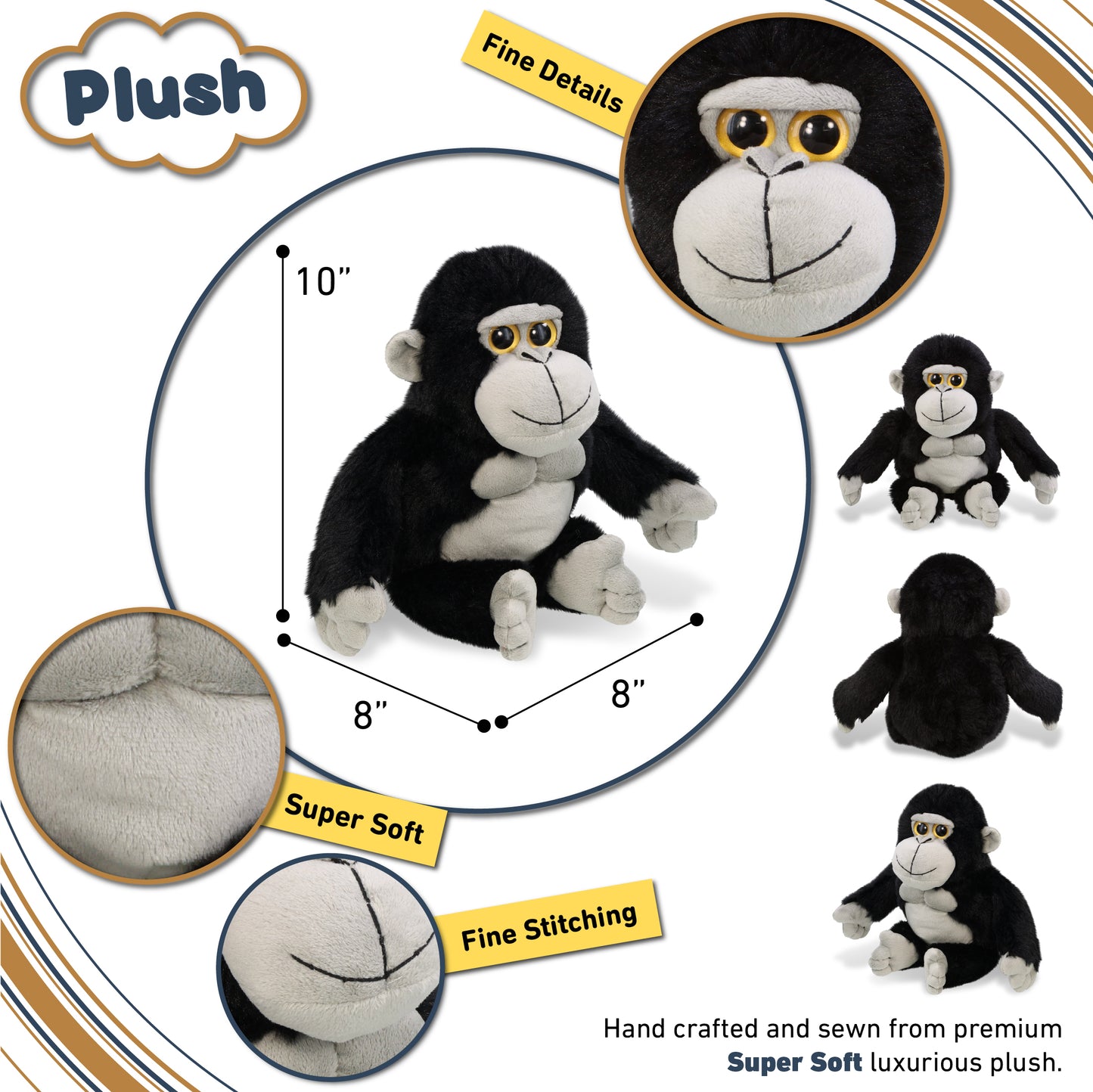 SUPER-SOFT PLUSH - GORILLA 10"