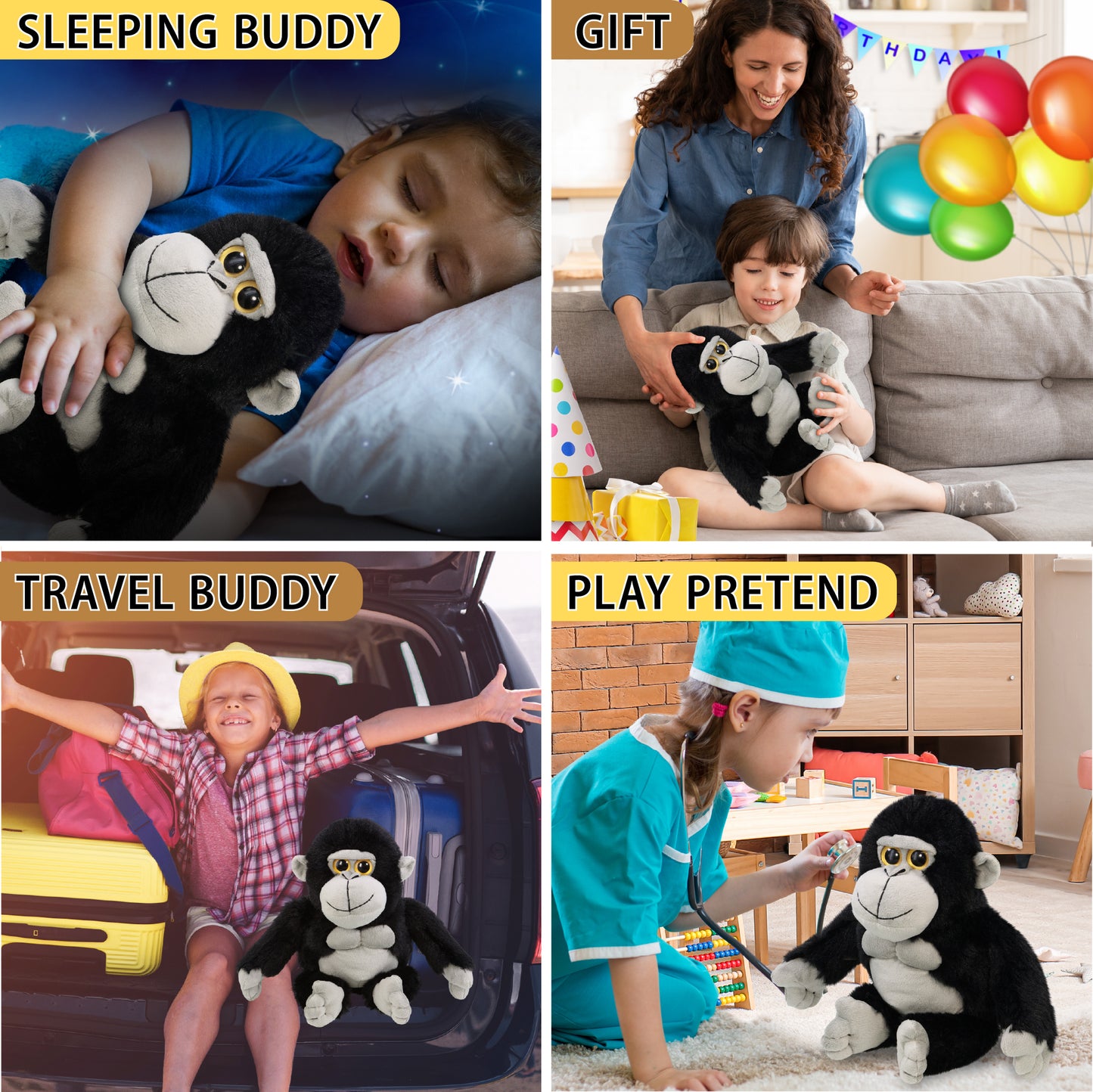 SUPER-SOFT PLUSH - GORILLA 10"