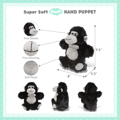 SUPER SOFT PLUSH HAND PUPPET - GORILLA