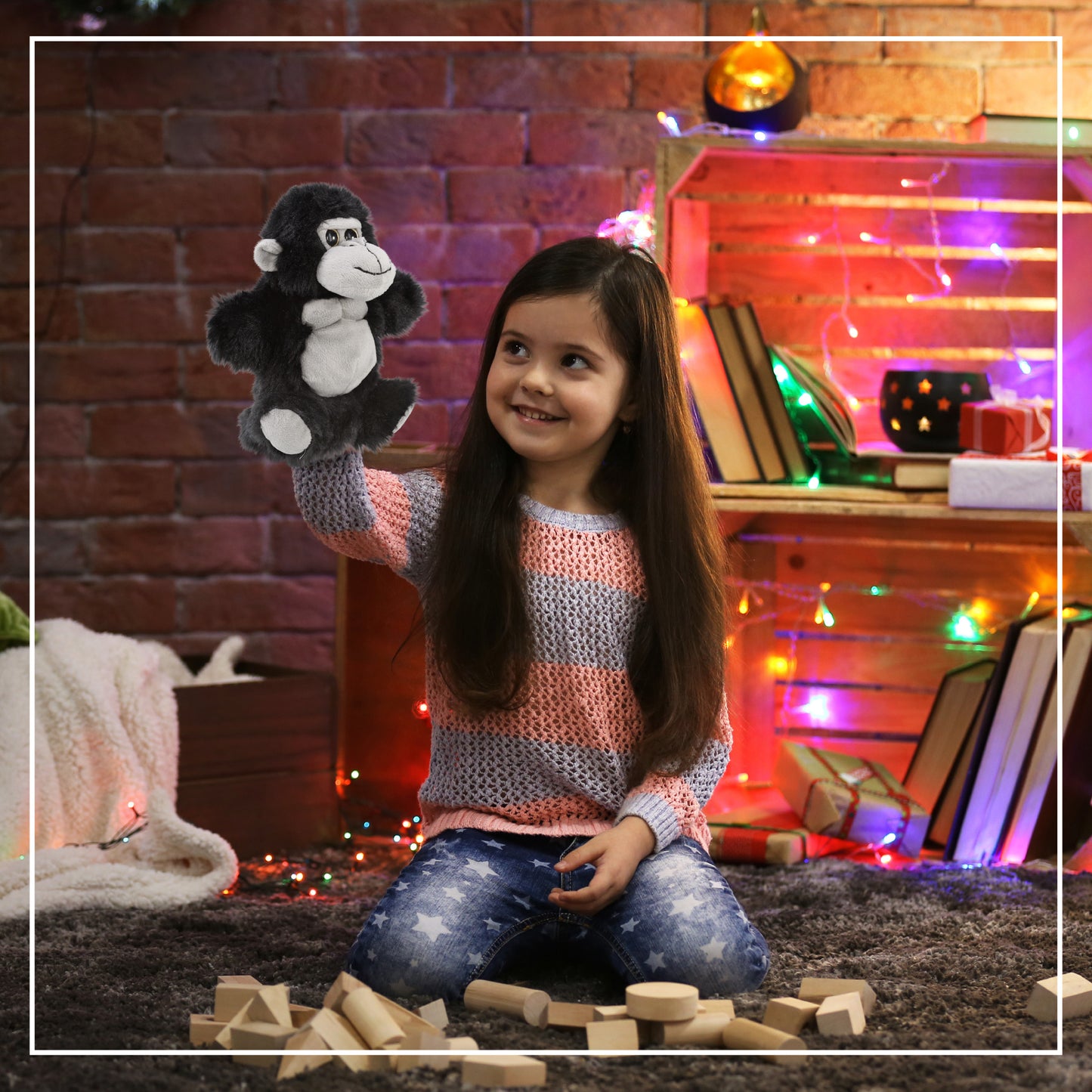 SUPER SOFT PLUSH HAND PUPPET - GORILLA